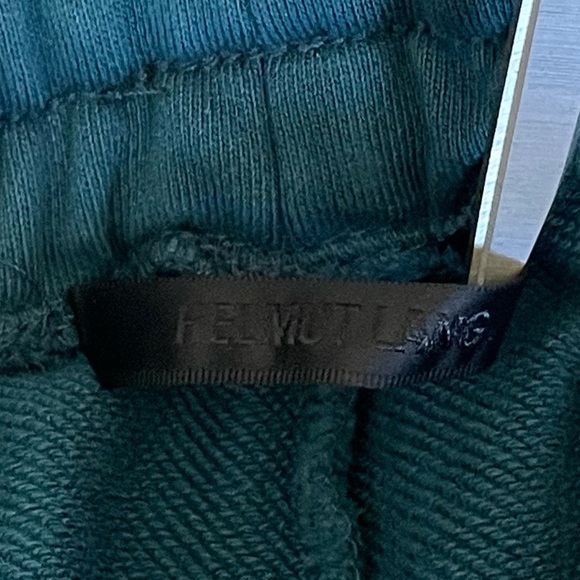 Helmut Lang Slim Logo Jogger Pant Drawstring Sweatpants Neptune Teal Small - Picture 15 of 16